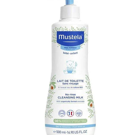 Mustela Lait de Toilette sans Rinçage à l'Avocat Bio - 500ml - Mustela - Hygiène et Soin pour bébé Maroc -www.babyboss.ma