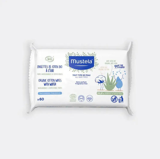 Mustela Lingettes de coton BIO à l’eau - Babyboss.ma - mustela - pour bébé maroc