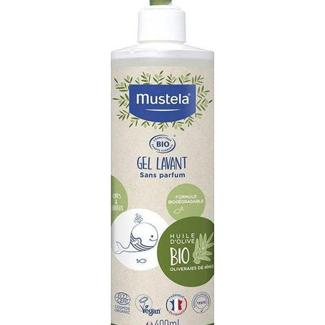 mustela-gel-lavant-sans-parfum-bio-400ml-babyboss-ma-mustela-pour-bebe-maroc - Babyboss.ma -bebe-maroc