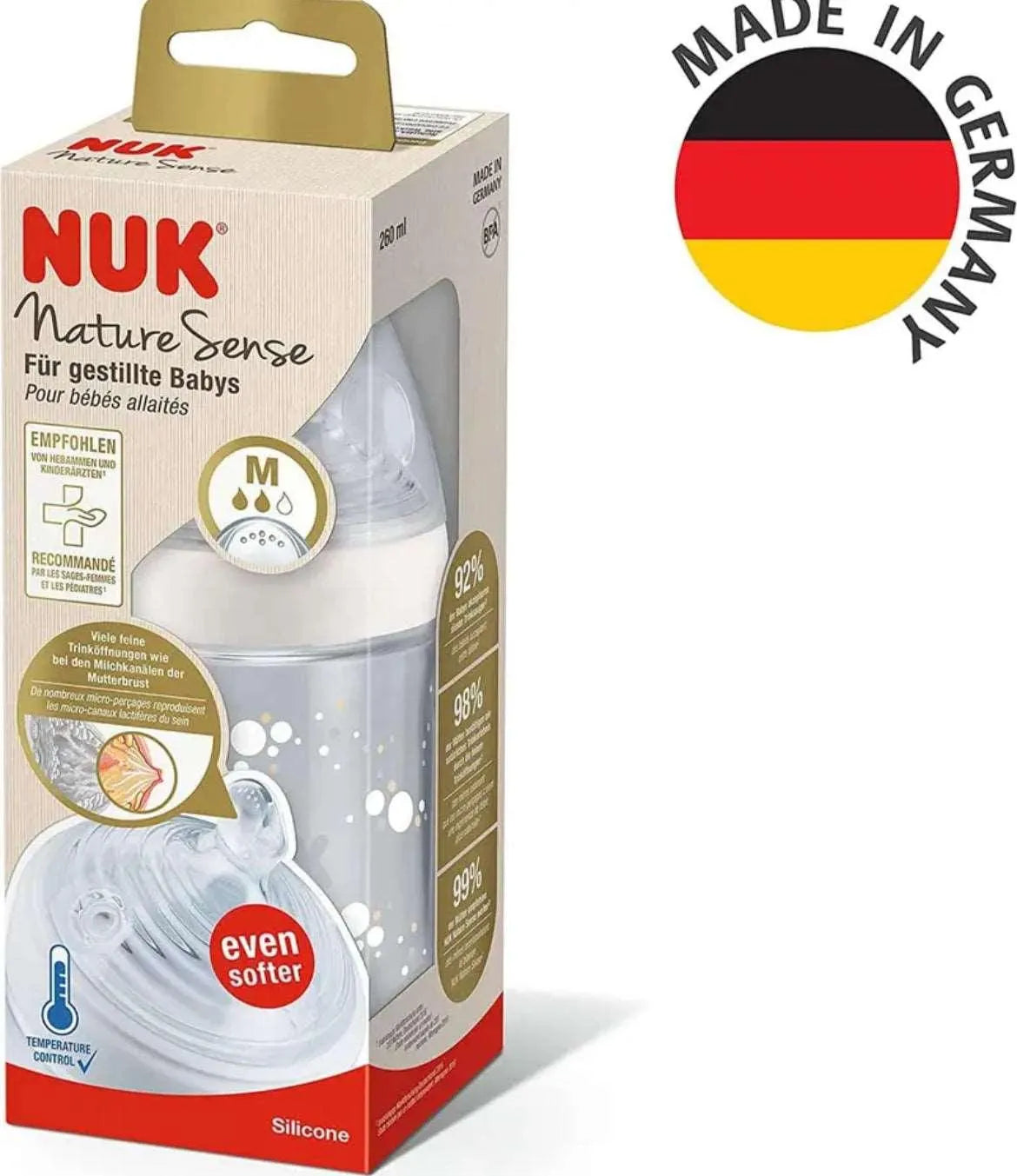 Nuk Biberon Nature Sense 260ml plastique - Babyboss.ma - NUK - pour bébé maroc