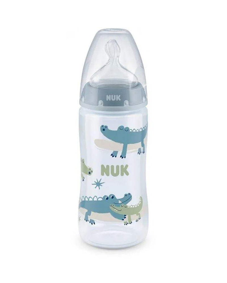 Nuk Biberon PP 300ml tétine en silicone 0-6 mois - Bleu & Vert - NUK - pour bébé maroc - www.babyboss.ma