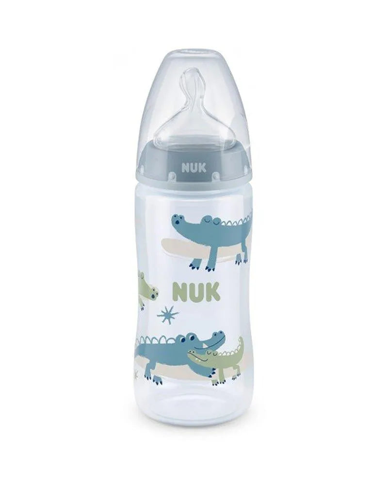 Nuk Biberon PP 300ml tétine en silicone 0-6 mois - Bleu & Vert - Babyboss.ma - NUK - pour bébé maroc