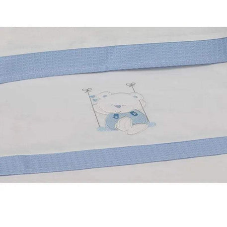 Parure de Lit 60×120cm - Blanc & Bleu - Interbaby - Linge de lit pour bébé Maroc -www.babyboss.ma