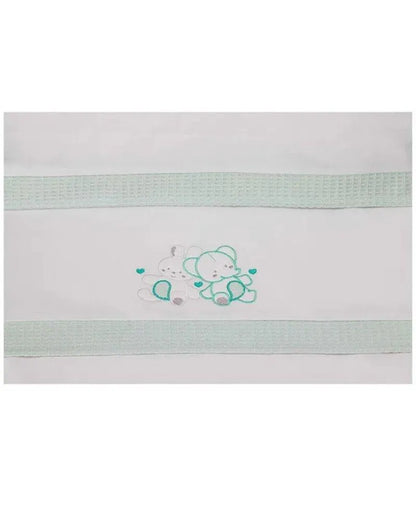 Parure de Lit 60×120cm - Blanc & Vert - Babyboss.ma - Interbaby - pour bébé maroc