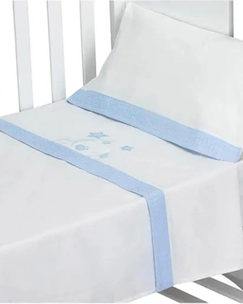 Parure de Lit 60×120cm - Bleu - Babyboss.ma - Interbaby - pour bébé maroc