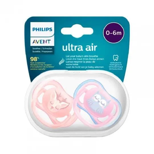 Philips Avent Sucette Ultra-Air Cerf et Hibou 0-6m 2 pcs - Babyboss.ma - Philips Avent - pour bébé maroc