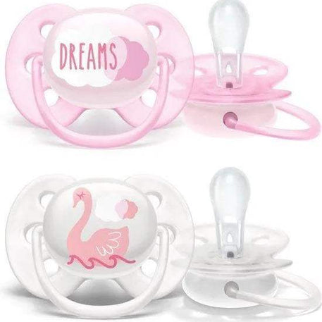 Philips Avent Ultra Soft Sucette Girl 0-6 Moins SCF222/02 2 pièces - Philips Avent - pour bébé Maroc -www.babyboss.ma