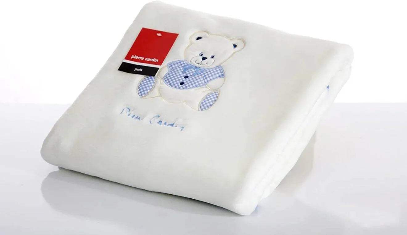 pierre-cardin-couverture-ours-bleu-110x140cm-babyboss-ma-pierre-cardin-pour-bebe-maroc-1 - Babyboss.ma -bebe-maroc