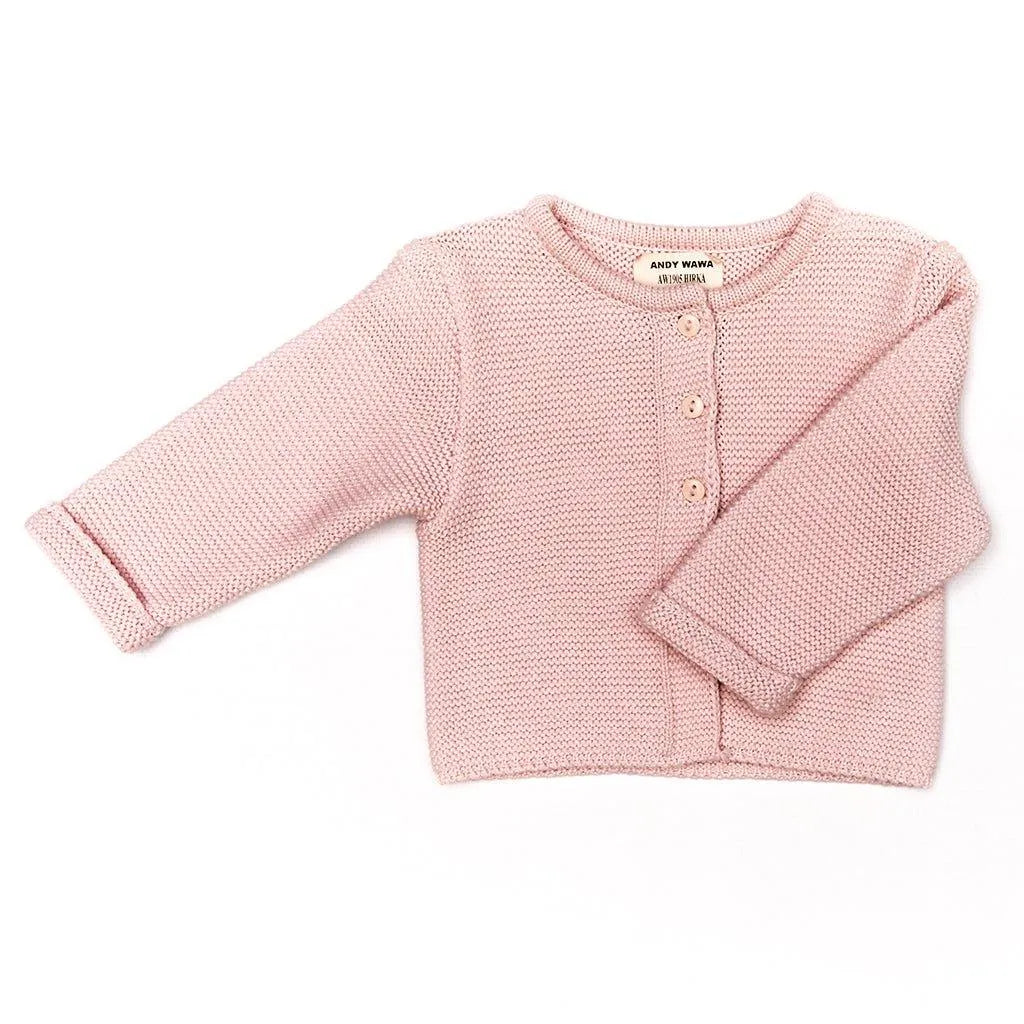 Pink Knitted Cardigan - Babyboss.ma - Andywawa - pour bébé maroc