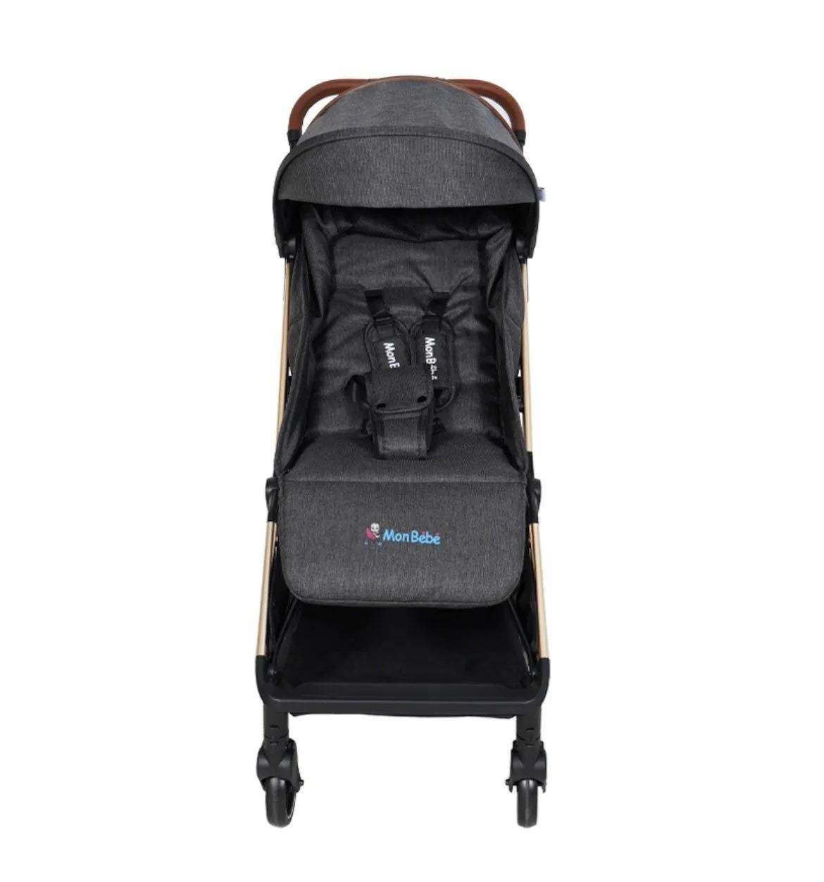 POUSSETTE GOLD EDITION AUTO-PLIANTE GRIS FONCE – MON BÉBÉ - mon bebe - pour bébé Maroc -www.babyboss.ma