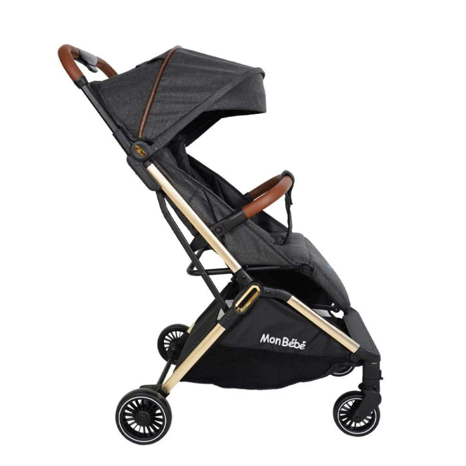 POUSSETTE GOLD EDITION AUTO-PLIANTE GRIS FONCE – MON BÉBÉ - mon bebe - pour bébé Maroc -www.babyboss.ma