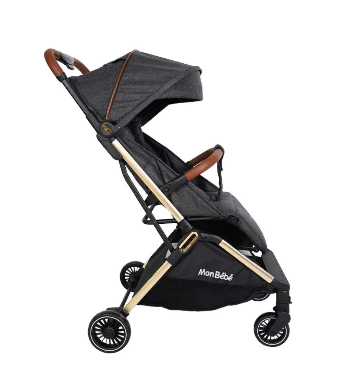 POUSSETTE GOLD EDITION AUTO-PLIANTE GRIS FONCE – MON BÉBÉ - mon bebe - pour bébé Maroc -www.babyboss.ma