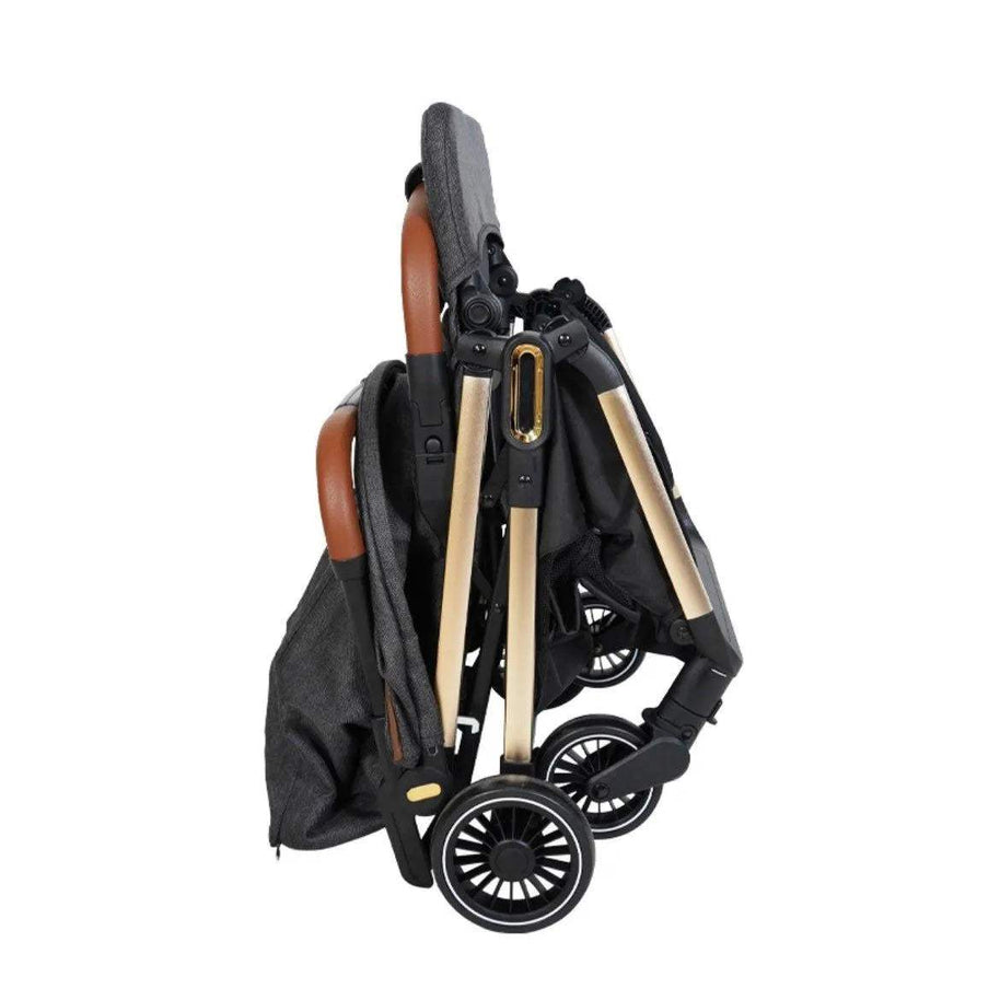 POUSSETTE GOLD EDITION AUTO-PLIANTE GRIS FONCE – MON BÉBÉ - mon bebe - pour bébé Maroc -www.babyboss.ma