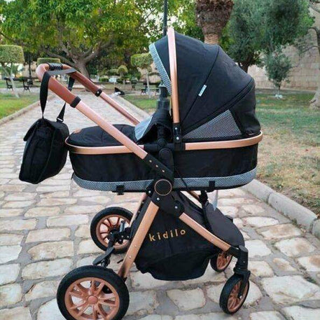 Poussette Réversible + siège auto V91- Kidilo - Kidilo - Poussettes pour bébé Maroc -www.babyboss.ma