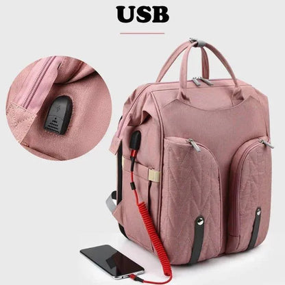 Sac à Dos à Langer avec Lit à Langer Lit Pliant Portable Convertible Multifonction - Babyboss.ma - sac - pour bébé maroc