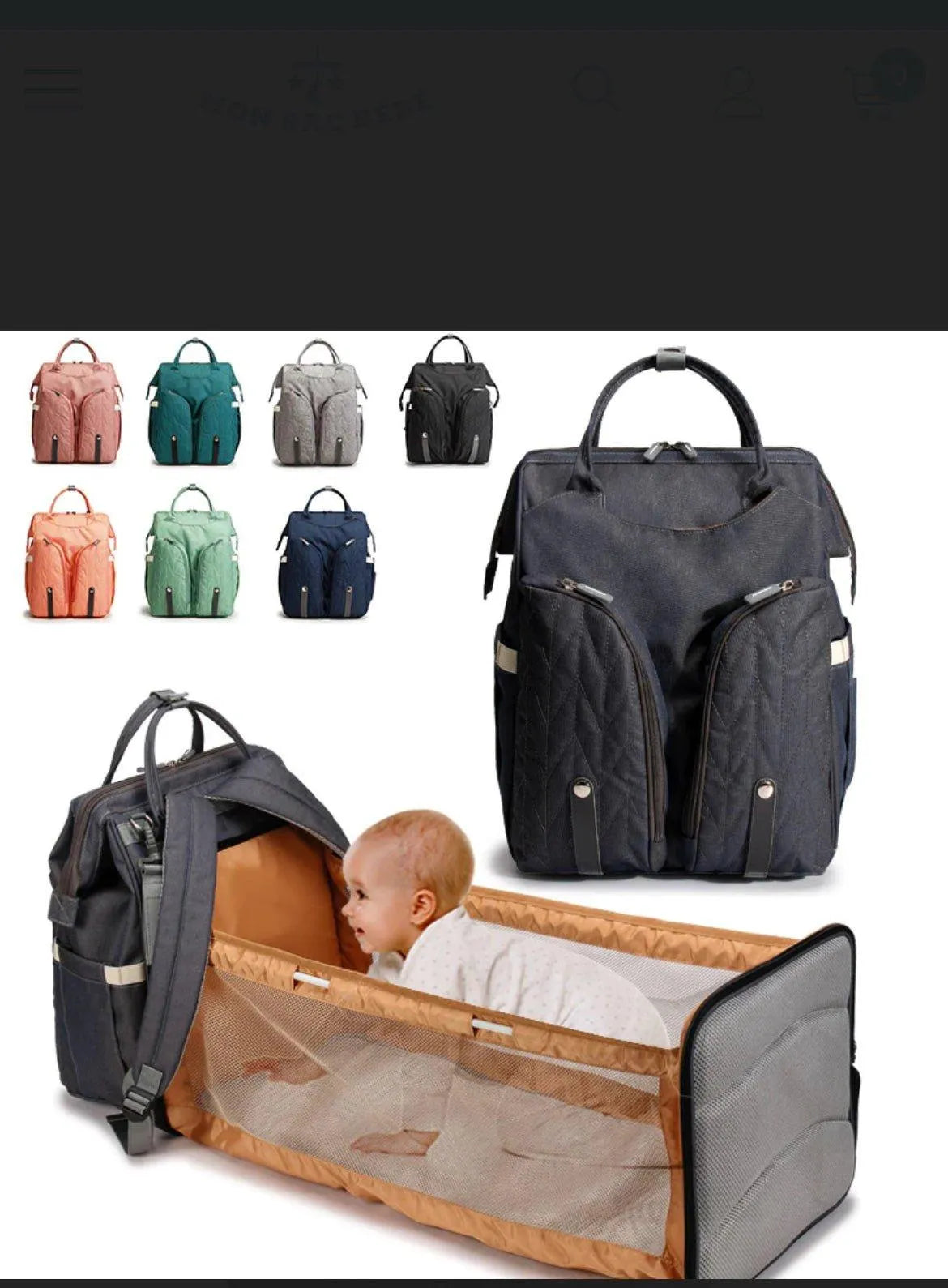 Sac à Dos à Langer avec Lit à Langer Lit Pliant Portable Convertible Multifonction - Babyboss.ma - sac - pour bébé maroc