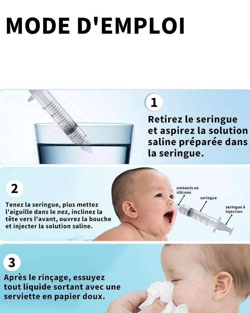 Seringue Nasale Pour Bébé 2 Pièces - 10ml - Baby Age - Hygiène et Soin pour bébé Maroc -www.babyboss.ma