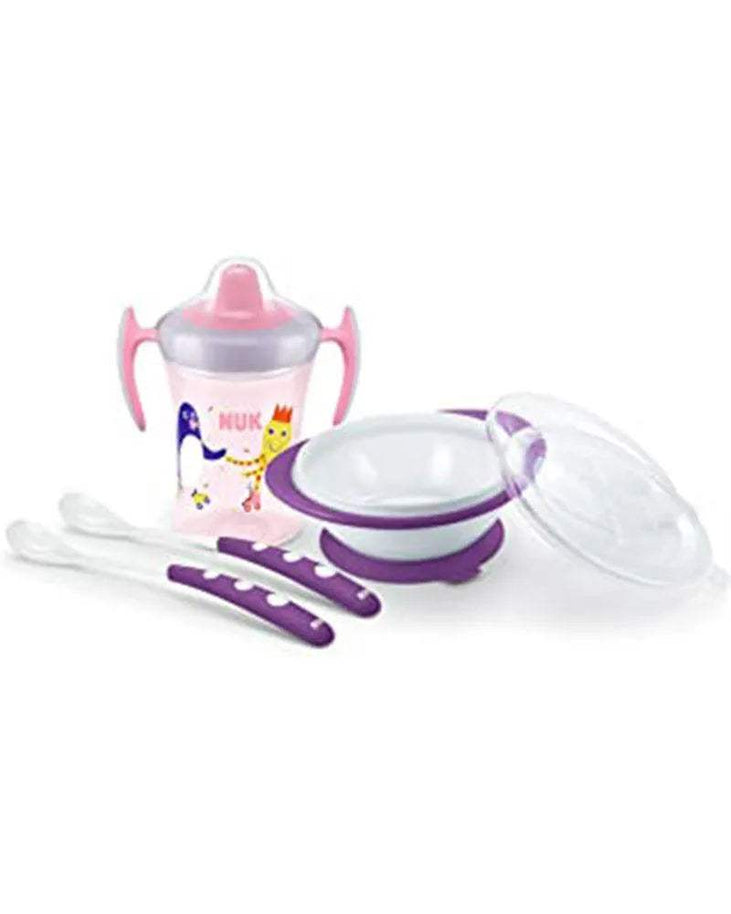 Set Repas NUK 4 pièces - Rose&Violet - NUK - pour bébé maroc - www.babyboss.ma