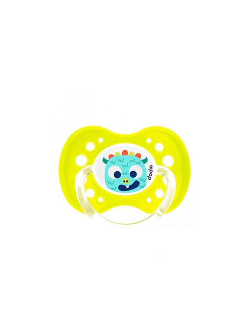 sucette-physiologique-silicone-dodie-18m-fluo-monstres-jaune-babyboss-ma-dodie-pour-bebe-maroc - Babyboss.ma -bebe-maroc