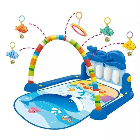 Tapis gym pour bébés avec piano et jouets pendantifs - Huanger - pour bébé Maroc -www.babyboss.ma