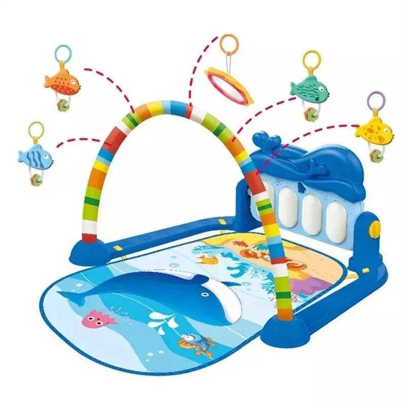 Tapis gym pour bébés avec piano et jouets pendantifs - Huanger - pour bébé Maroc -www.babyboss.ma