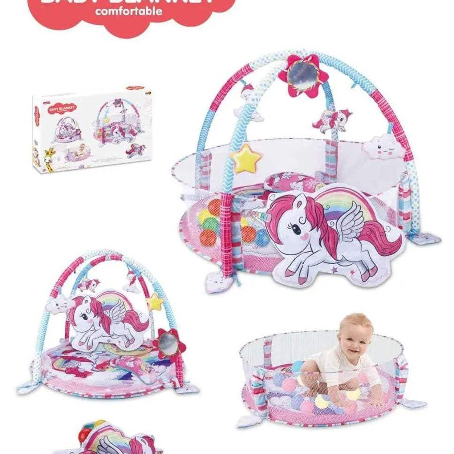 tapis-d-eveil-licorne-a-balles-babyboss-ma-baby-blanket-pour-bebe-maroc - Babyboss.ma -bebe-maroc