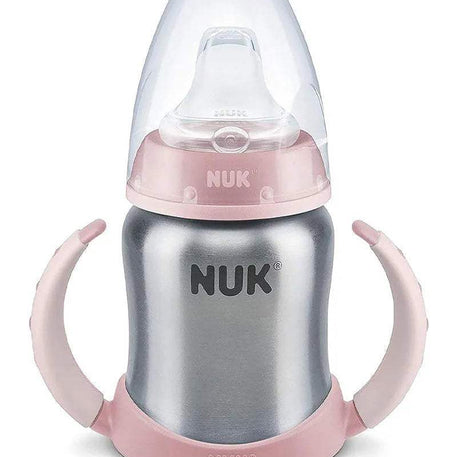 tasse-nuk-learner-stainless-steel-125ml-6-18m-rose-babyboss-ma-nuk-pour-bebe-maroc - Babyboss.ma -bebe-maroc
