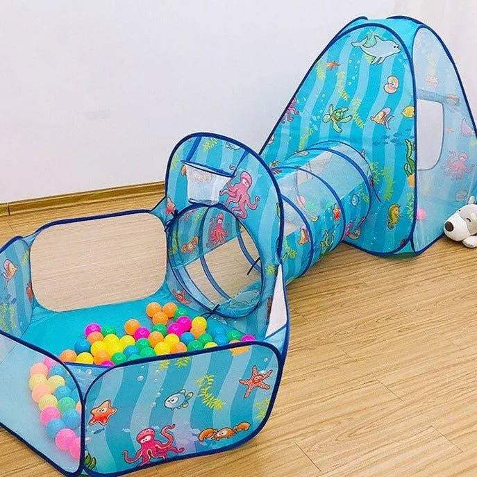 Tente de jeu Tunnel 3 en 1 - OceanPool - babyboss toys - Toys pour bébé Maroc -www.babyboss.ma