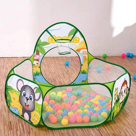 Tente de jeu Tunnel 3 en 1 - OceanPool Vert - babyboss toys - Toys pour bébé Maroc -www.babyboss.ma