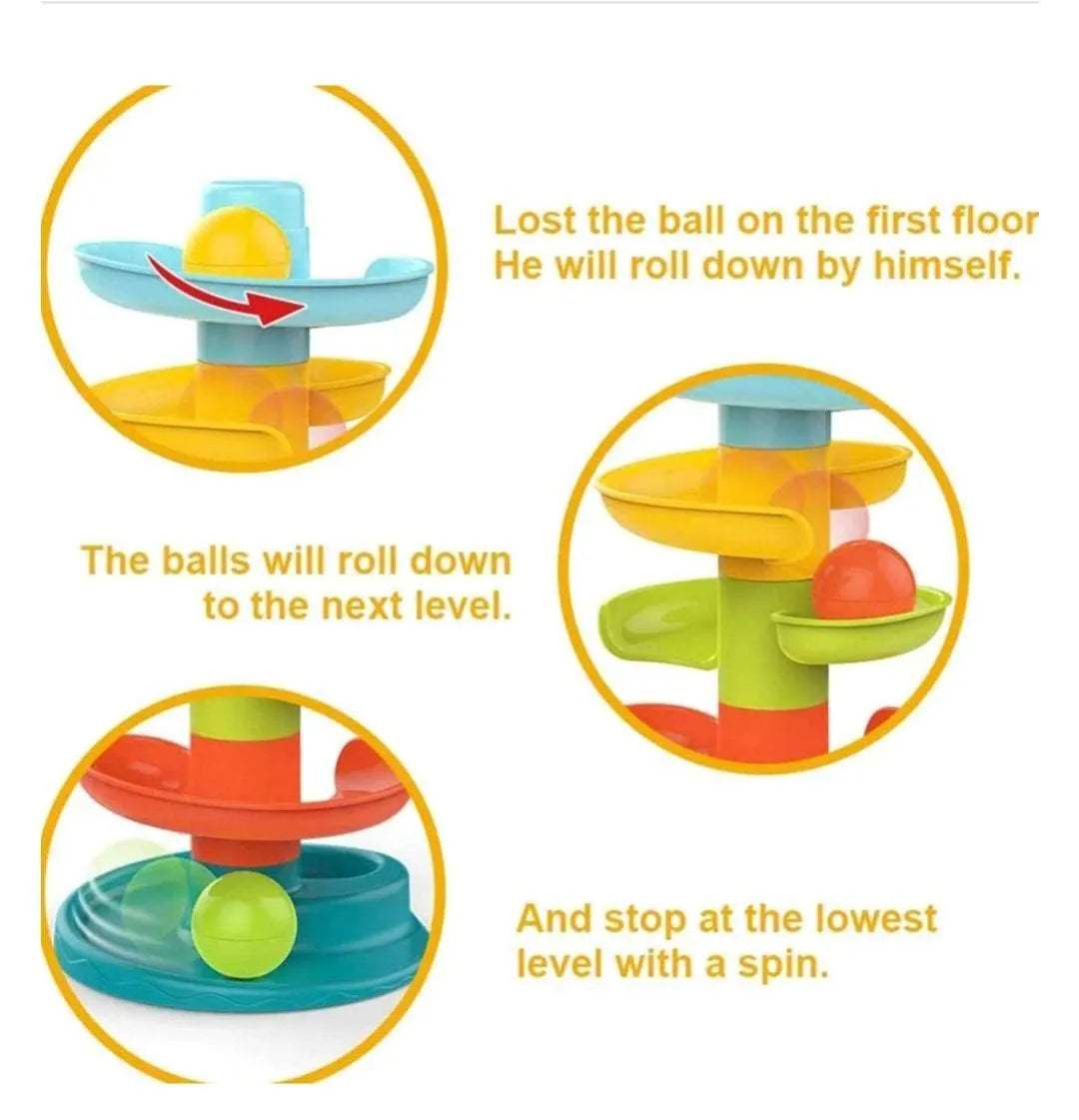 Tour Avec 3 Balle Jouet Bebe Toboggan Eveil - Huanger - pour bébé Maroc -www.babyboss.ma