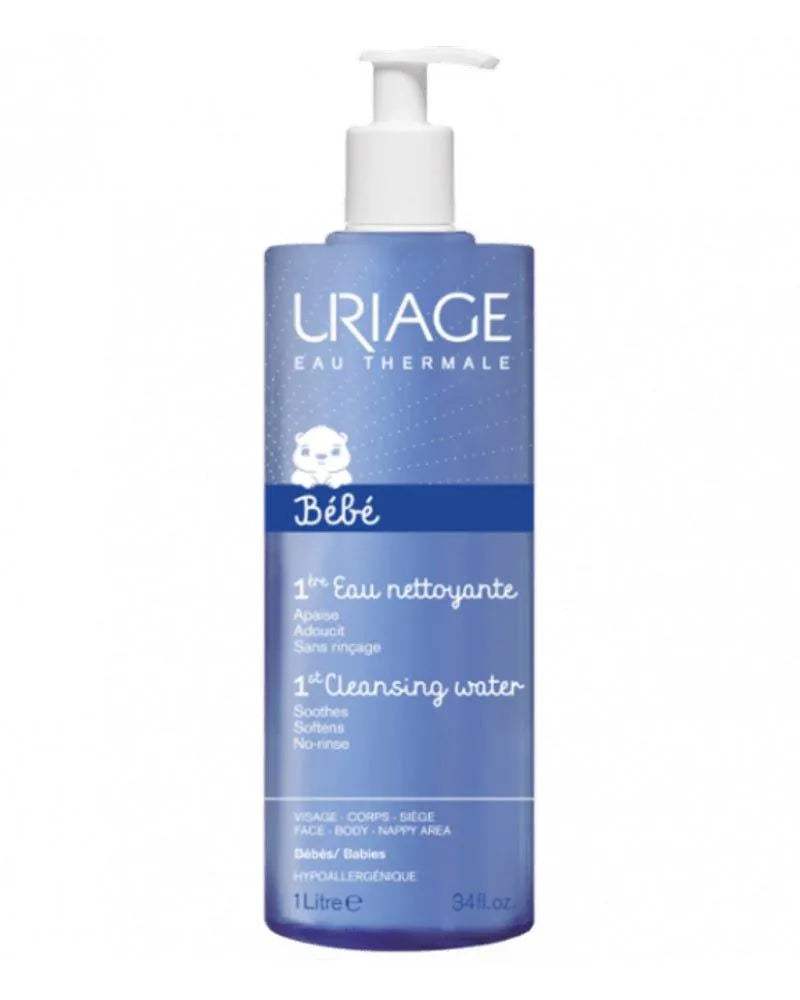 Uriage Bébé 1ère Eau nettoyante sans rinçage, flacon pompe de 1 L – Babyboss.ma