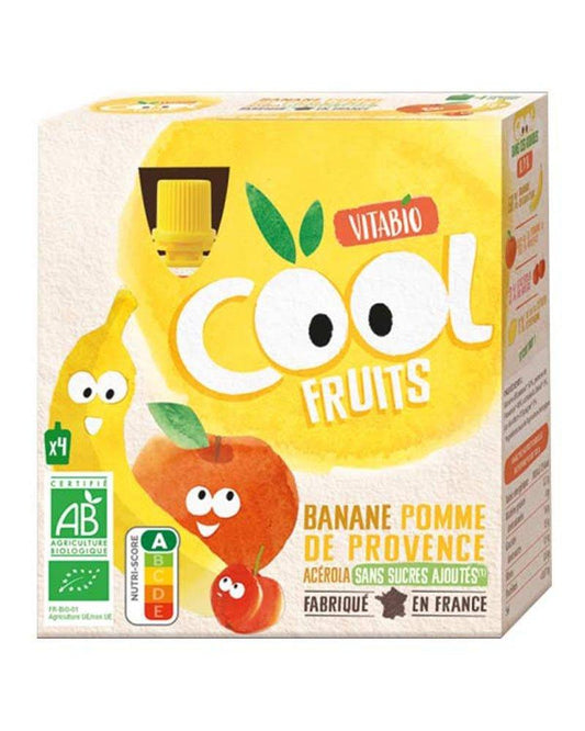 Vitabio COOL FRUITS Pomme Banane & Acérola 4x 90g - BABYBOSS - Vitabio - pour bébé maroc