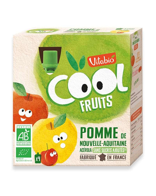 Vitabio COOL FRUITS Pomme de Nouvelle-Aquitaine & Acérola 4x 90g - BABYBOSS - Vitabio - pour bébé maroc