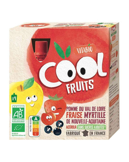 Vitabio COOL FRUITS Pomme Fraise Myrtille & Acérola 4x 90g - BABYBOSS - Vitabio - pour bébé maroc