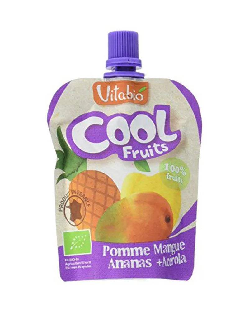Vitabio COOL FRUITS Pomme Mangue Ananas & Acérola 4x90g - Vitabio - Alimentation pour bébé Maroc -www.babyboss.ma