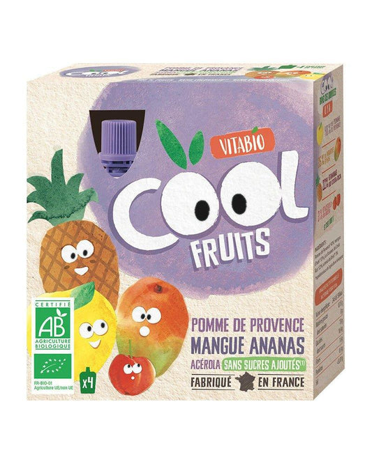 Vitabio COOL FRUITS Pomme Mangue Ananas & Acérola 4x90g - BABYBOSS - Vitabio - pour bébé maroc