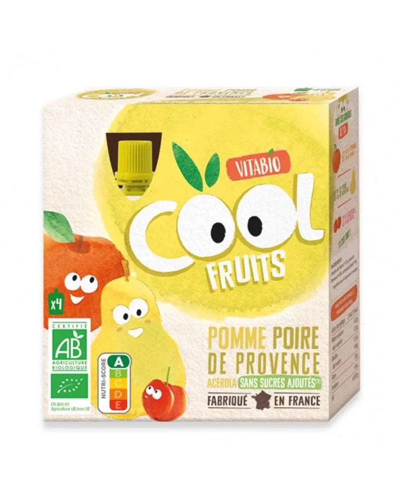 Vitabio COOL FRUITS Pomme Poire de Provence 4x 90g - Vitabio - Alimentation pour bébé Maroc -www.babyboss.ma
