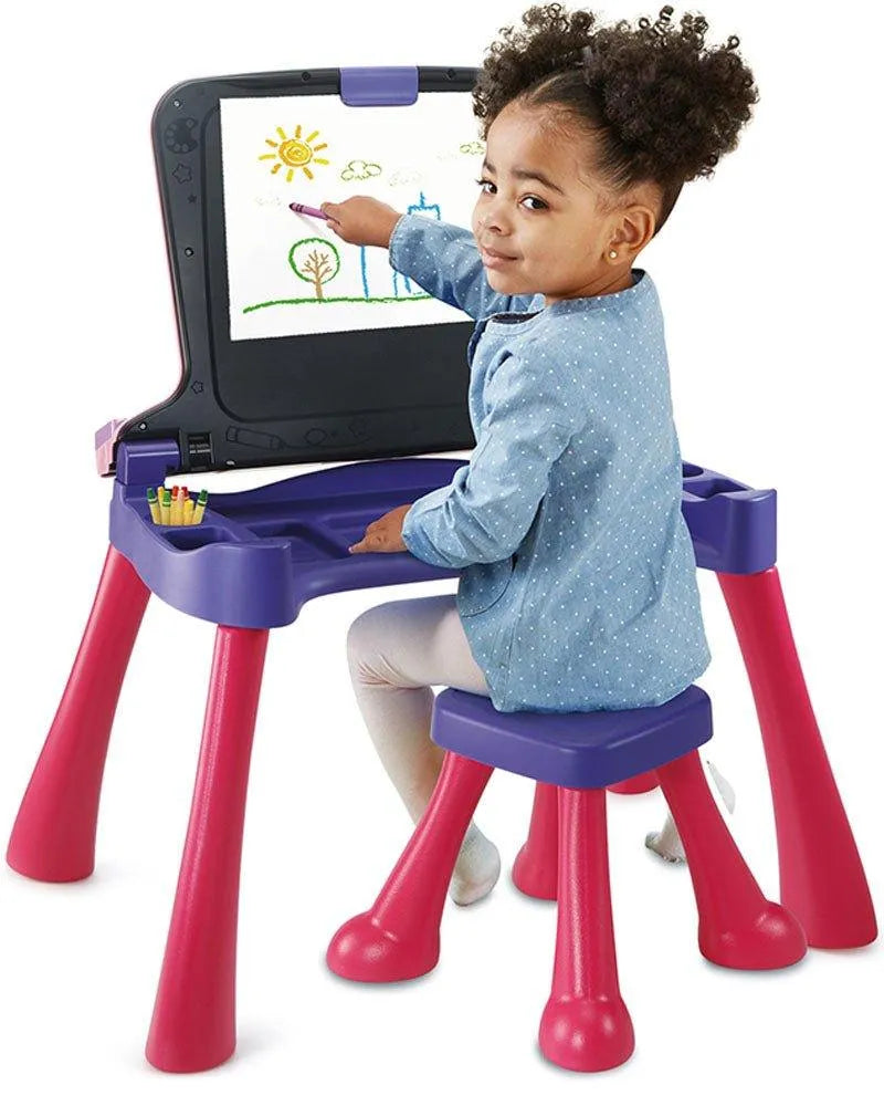 Vtech Magi bureau interactif 5 en 1 Rose - 3-6A - Babyboss.ma - Vtech - pour bébé maroc