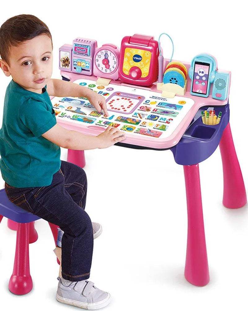 Vtech Magi bureau interactif 5 en 1 Rose - 3-6A - Vtech - Jouets d'activités pour bébé Maroc -www.babyboss.ma