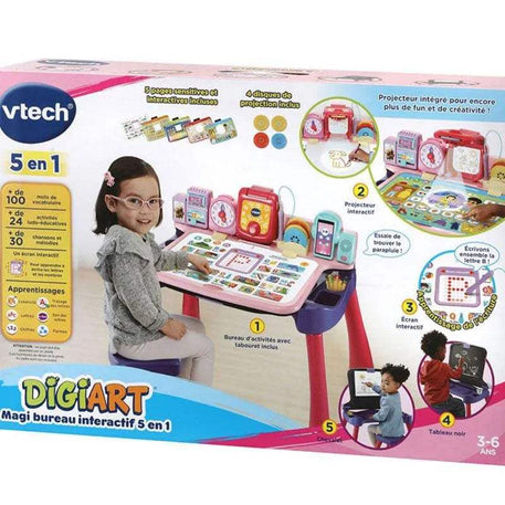 Vtech Magi bureau interactif 5 en 1 Rose - 3-6A - Vtech - Jouets d'activités pour bébé Maroc -www.babyboss.ma