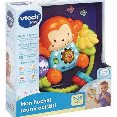 Vtech Mon Hochet Tourni Ouistiti 3-36M - Vtech - Hochets pour bébé Maroc -www.babyboss.ma