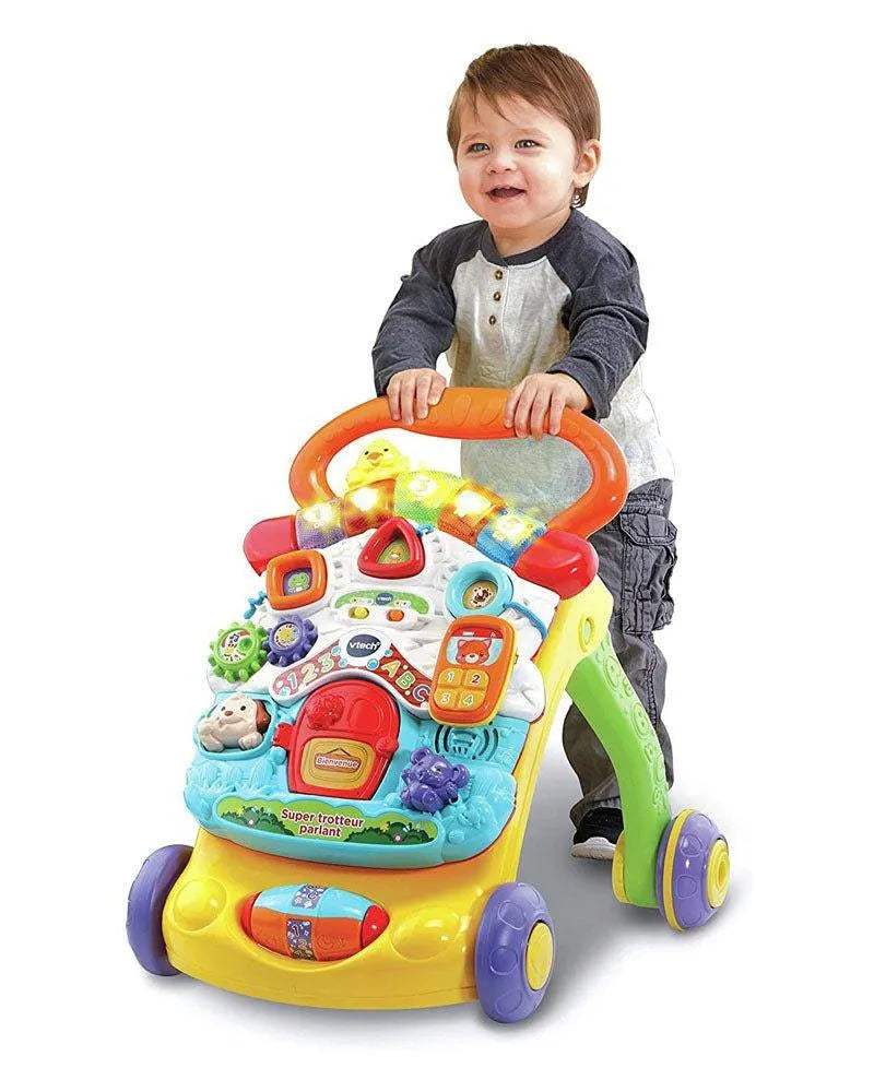 Vtech Super Trotteur parlant 2en1 Bleu - 9-36m - Vtech - Trotteurs pour bébé Maroc -www.babyboss.ma